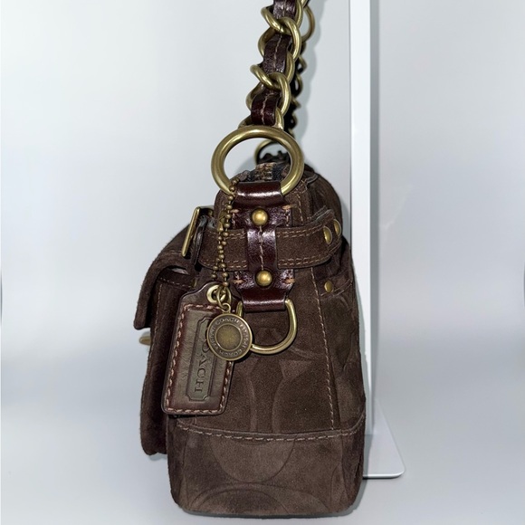 🤎RARE NEW COACH LEGACY SIGNATURE EMBOSSED SUEDE SHOULDER BAG 65TH ANNIVERSARY🤎 - Picture 9 of 13